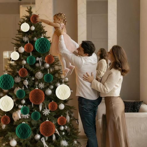 Lanpn 6-dielna sada veľkých vianočných gúľ, červená zamatová dekorácia, 10 cm, nerozbitný plast