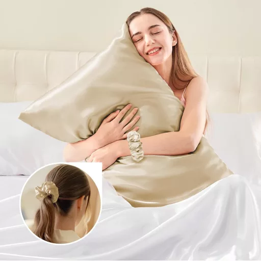 BEDELITE Szatén Párnahuzat 40x80 cm Arany Beige 2 db Hajápolás - 40 x 80 inches, Golden Beige