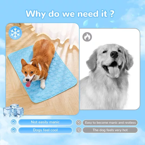 Fubsta Hűtőmatrac Kutyáknak és Macskáknak 55x70cm Önhűtő Nyári Hűsítő Párna
