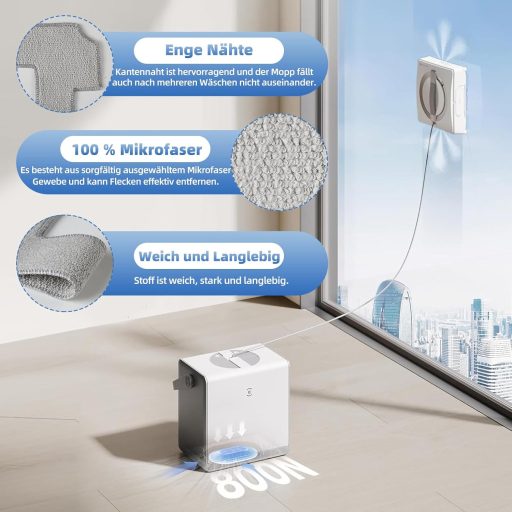 EOVWAEO 16db Mikroszálas Tisztítóruha ECOVACS Winbot W2 PRO Omni/W1 Ablaktisztító Robot Csere Alkatrész