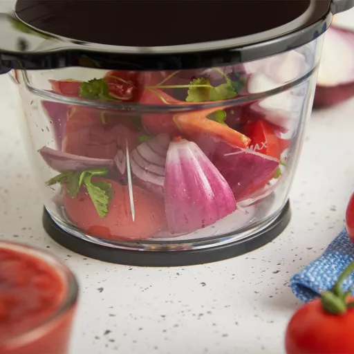 Russell Hobbs Elektromos Mini Aprító Piros 500ml Üveg Edénnyel Húshoz Zöldséghez