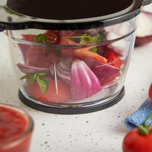 Russell Hobbs Elektromos Mini Aprító Piros 500ml Üveg Edénnyel Húshoz Zöldséghez