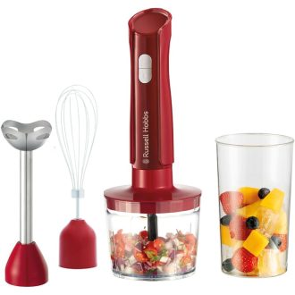   Russell Hobbs Desire Red 3az1-ben kézi mixer, habverő és aprító 600ml pohárral