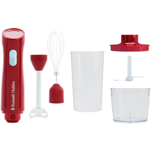 Russell Hobbs Desire Red 3az1-ben kézi mixer, habverő és aprító 600ml pohárral