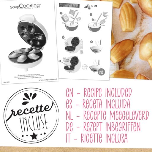 ScrapCooking Madeleine gép - Puha madeleinek 4 perc alatt - Sütőknek ajándék