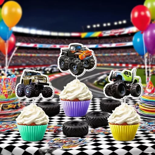 BRTNUP 24 db Cupcake Topper Hegyi Kerékpár Születésnapi Tortadísz