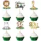 BRTNUP 24 db Cupcake Topper Dzsungel Állatok Születésnapi Tortadekoráció