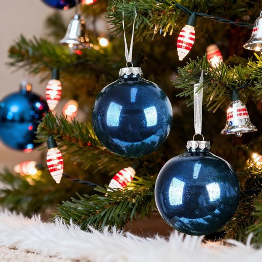 Superum Karácsonyi Gömb 10cm 6db Műanyag Dekorációs Szett Sötétkék