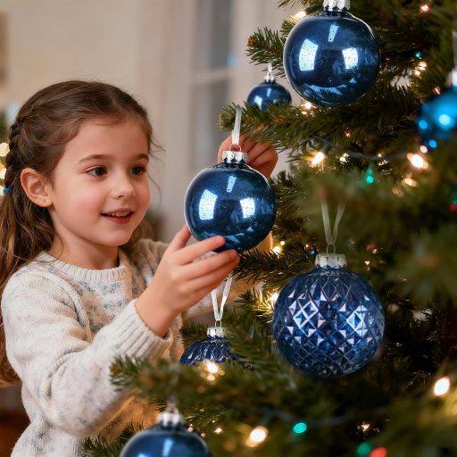 Superum Karácsonyi Gömb 10cm 6db Műanyag Dekorációs Szett Sötétkék