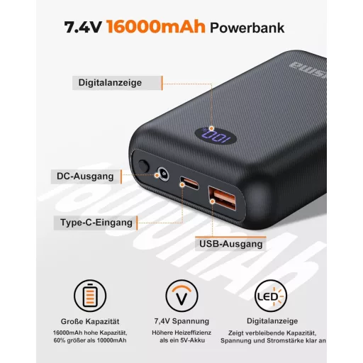 Hecusma Fűthető Mellény 16000mAh Akkumulátorral, 9 Fűtési Zóna, Elektromos