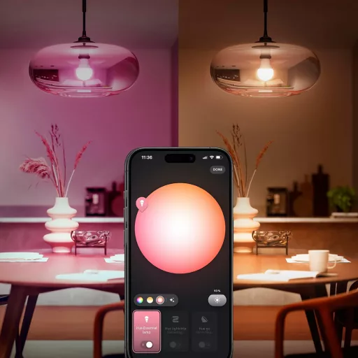 Bec inteligent Philips Hue Essential E27, alb și color, 806 lumeni, reglabil