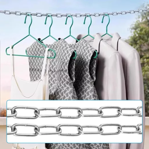 XUIIOSOOKP Rozsdamentes Acél Lánc 1,5mm x 6m Függesztéshez