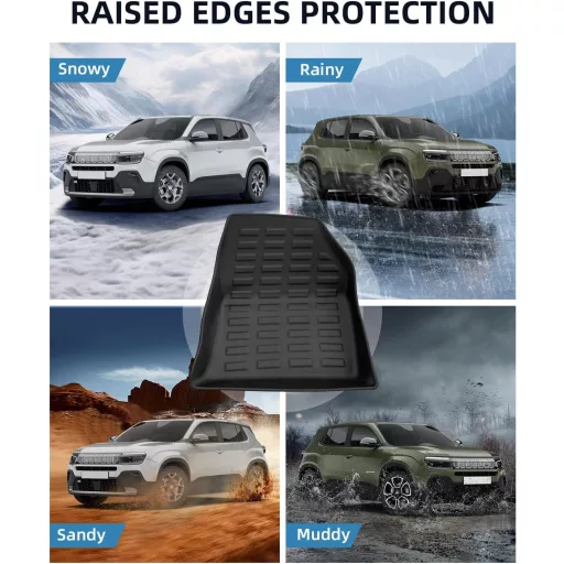 LANGBEAN Jeep Avenger EV gumiszőnyeg szett 2023-2026, TPE, vízálló, csúszásmentes, fekete 3db