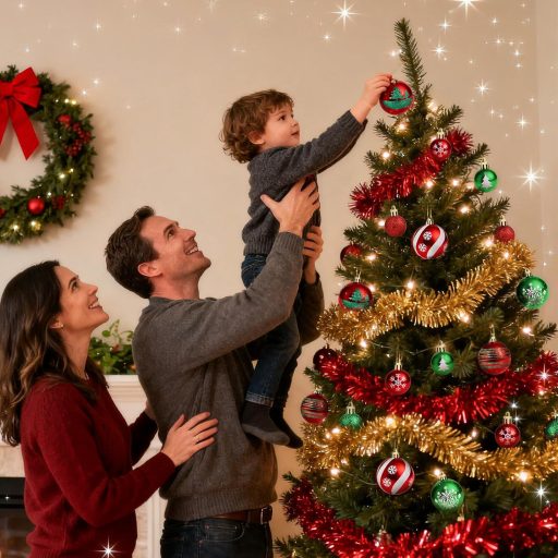 Vianočná sada gúľ ilauke, 44 ks, červená a zelená, plastová, 3-6 cm, dekorácia