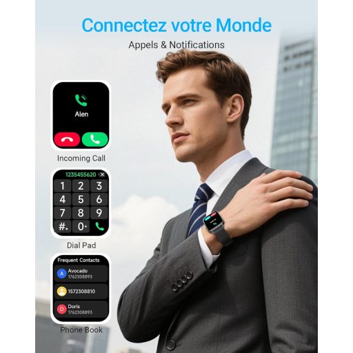 Ceas Smart Fitpolo 1.85", Monitorizare Ritm Cardiac SpO2, Peste 110 Moduri Sport, Impermeabil IP68, iOS Android