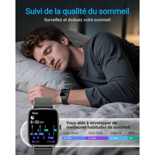 Ceas Smart Fitpolo 1.85", Monitorizare Ritm Cardiac SpO2, Peste 110 Moduri Sport, Impermeabil IP68, iOS Android