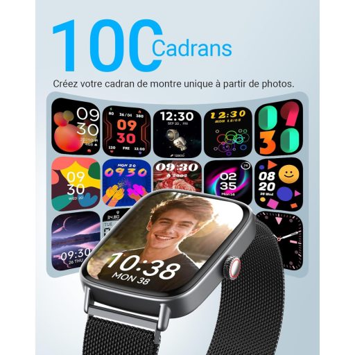 Ceas Smart Fitpolo 1.85", Monitorizare Ritm Cardiac SpO2, Peste 110 Moduri Sport, Impermeabil IP68, iOS Android