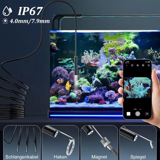 Ennovor 1920 HD Endoszkóp Kamera 8 LED Fénnyel, IP67 Vízálló Inspekciós Kamera Android iOS-hez