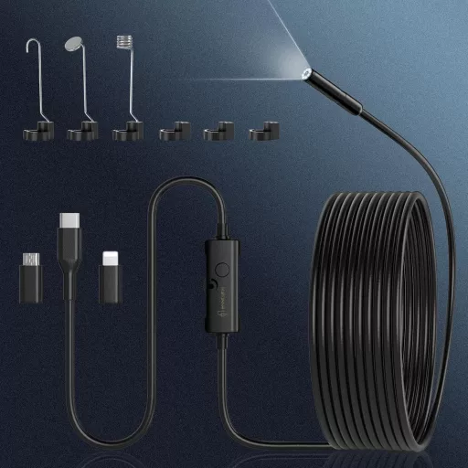 Ennovor 1920 HD Endoszkóp Kamera 8 LED Fénnyel, IP67 Vízálló Inspekciós Kamera Android iOS-hez