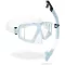 Set mască de scufundări și snorkeling Cressi Horizon cu 4 lentile - Transparent/Ice Blue, Combo