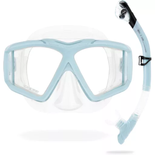 Cressi Horizon búvárkodási és snorkelezési maszk 4 lencse szett - Clear/Ice Blue, Combo