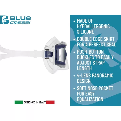 Cressi Horizon búvárkodási és snorkelezési maszk 4 lencse szett - Clear/Ice Blue, Combo