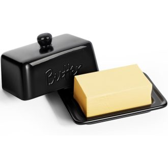   HONZUEN Kerámia Vajdoboz Fedővel, 500g-os Vajhoz, Mosogatógépben Mosható Porcelán Tárolóedény