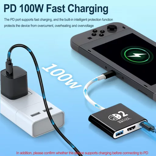 AriKroii Switch 2 dokkoló állvány 4K HDMI USB 3.0 100W töltéssel