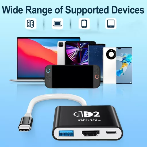 AriKroii Switch 2 dokkoló állvány 4K HDMI USB 3.0 100W töltéssel