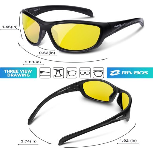 RIVBOS polarizált sportnapszemüveg kerékpározáshoz futáshoz golfhoz UV400 védelem