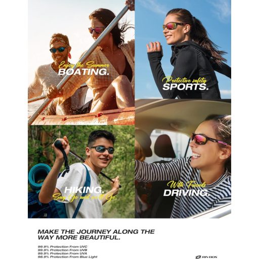 RIVBOS polarizált sportnapszemüveg kerékpározáshoz futáshoz golfhoz UV400 védelem