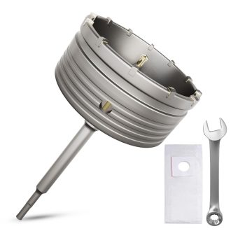   ZENIX 130 mm SDS Plus Fúrófej Adapter 220 mm Kőfúráshoz Betonhoz Márványhoz Porzsák Kulcs