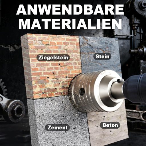 ZENIX 130 mm SDS Plus Fúrófej Adapter 220 mm Kőfúráshoz Betonhoz Márványhoz Porzsák Kulcs