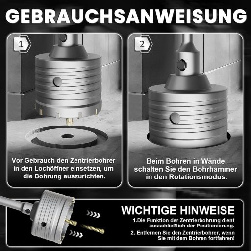 Adaptor burghiu SDS Plus ZENIX 130 mm, 220 mm, pentru găurirea pietrei, betonului, marmurei, cu sac de praf și cheie