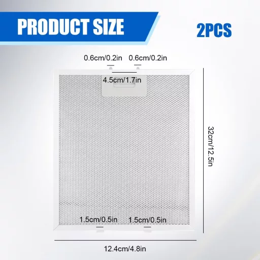 SUPRROW 2db Alumínium Zsírszűrő Páraelszívóhoz 320x260x9mm Fém Hálós
