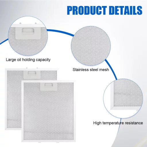 SUPRROW Set 2 Filtre de Grăsime din Aluminiu pentru Hotă, 320x260x9mm, Plasă Metalică