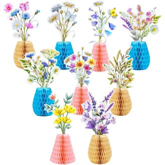   xiruiubao Legyezővirág Dekoráció 9 db Színes Papír Pompom Parti Esküvői Születésnapi Díszítés