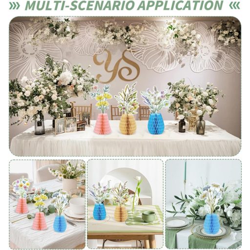 Decorațiune evantai xiruiubao, set 9 pom-pomuri din hârtie colorată pentru petreceri, nunți și aniversări