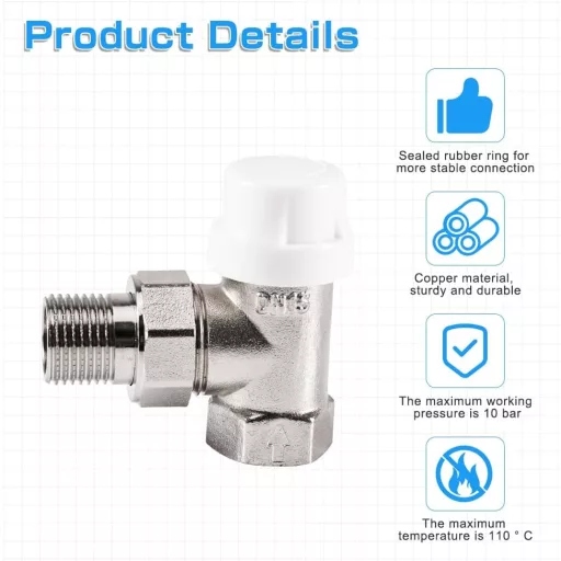 Robinet termostatabil pentru radiator Tulov G1/2 cu conexiune de retur