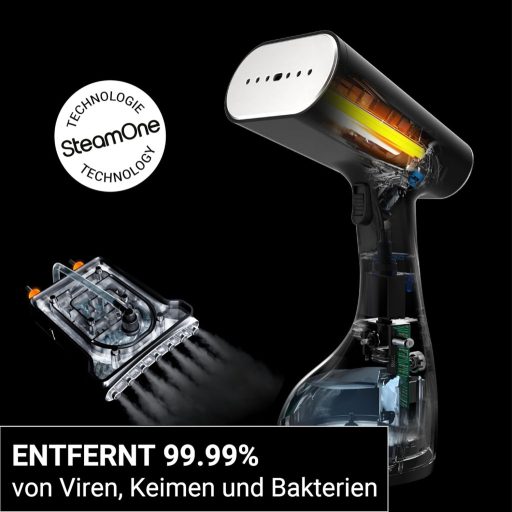 STEAMONE EUST260BV2 2000 W 30 g/min Portable Iron - Capacity 260 ml - Removes 99.99% of Contaminants - Ready to Use in 30 Seconds - 2 m Cable STRAVEL2 - EUST260BV2