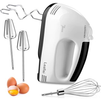   Leaflai elektromos kézi mixer 7 fokozat turbó funkcióval rozsdamentes kiegészítőkkel