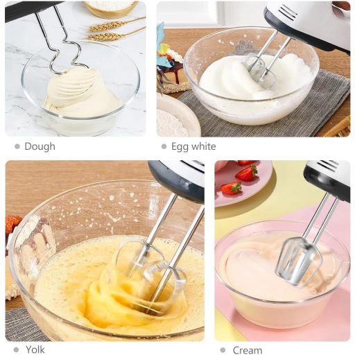 Leaflai elektromos kézi mixer 7 fokozat turbó funkcióval rozsdamentes kiegészítőkkel