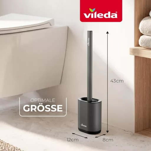 Vileda szilikon WC kefe flex fejjel és rozsdamentes acél nyéllel - Toilet Brush Grey
