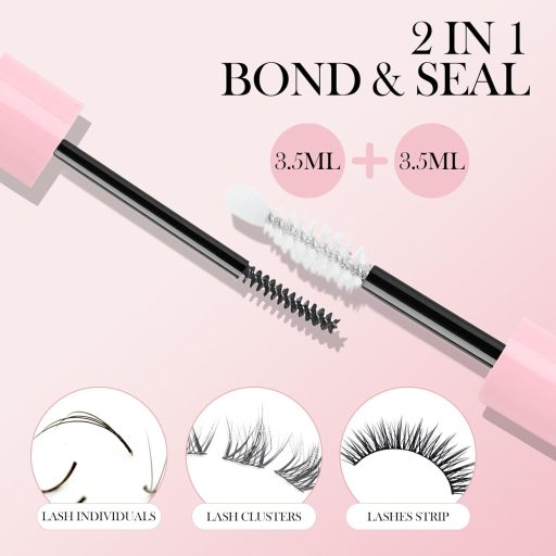 Adeziv pentru gene HENGBIRD 2 în 1, negru, rezistent la apă, cu rezistență de 7 zile, pentru ochi sensibili