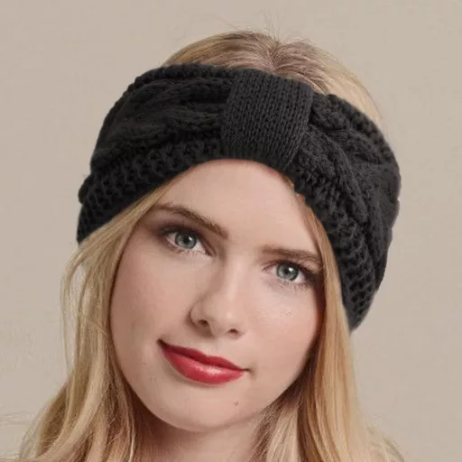 DRESHOW ženska zimska traka za glavu, s debelom podstavom od flisa, grijač za uši, pletena traka za kosu