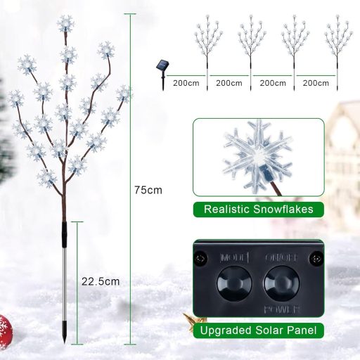 Ninonly 80 LED solárna vianočná záhradná súprava svetiel, vodoodolná vonkajšia dekorácia