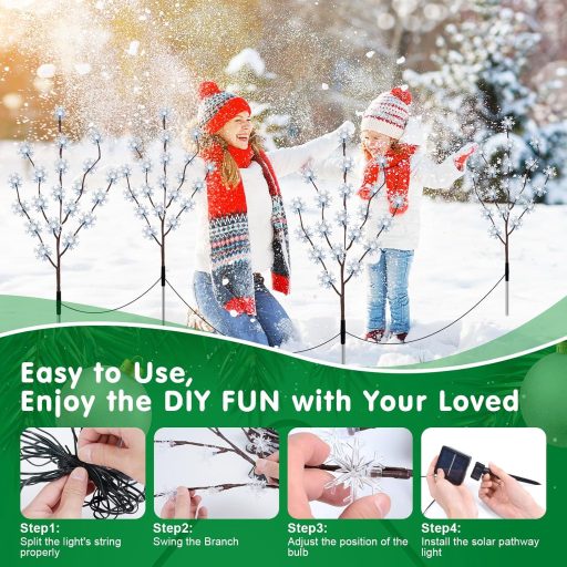 Ninonly 80 LED solárna vianočná záhradná súprava svetiel, vodoodolná vonkajšia dekorácia