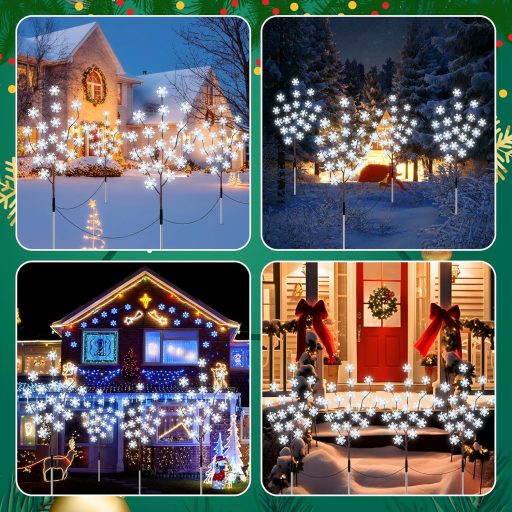Ninonly 80 LED solárna vianočná záhradná súprava svetiel, vodoodolná vonkajšia dekorácia