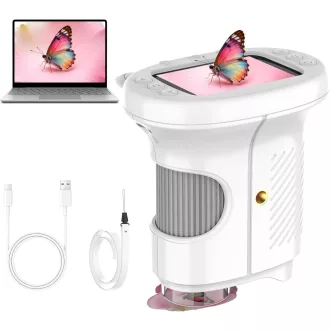   Misilmp 1000x digitális gyermek mikroszkóp 2.4" kijelzővel, 8 LED-del, hordozható fehér - White