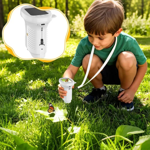 Misilmp 1000x digitális gyermek mikroszkóp 2.4" kijelzővel, 8 LED-del, hordozható fehér - White